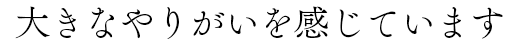大きなやりがいを感じています」